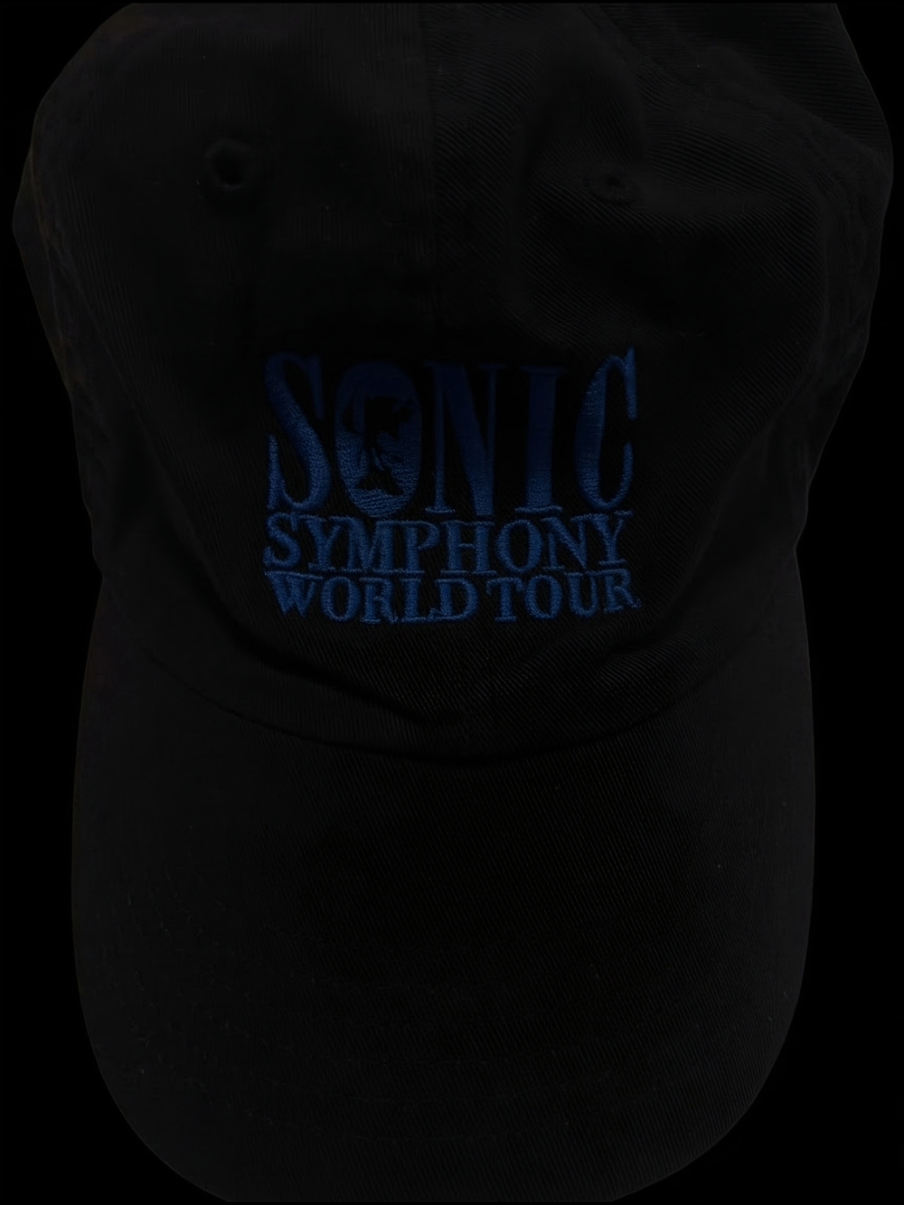 Sonic Symphony World Tour Black Baseball Cap with Blue Embroidery